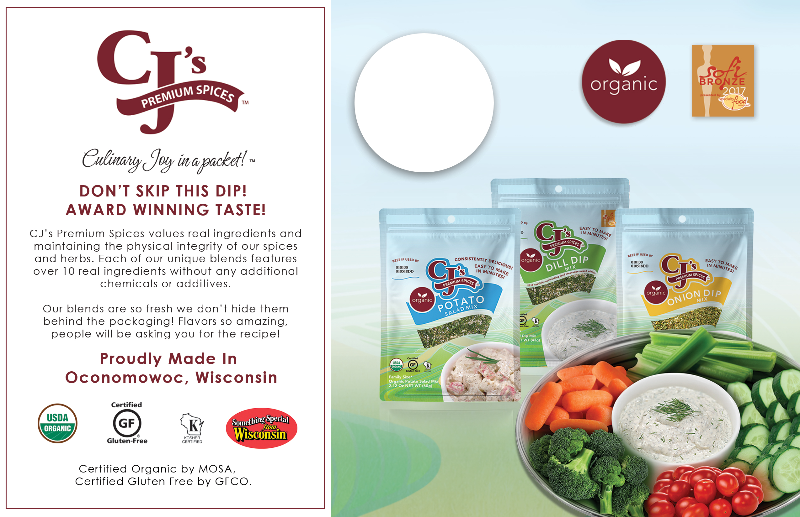 Organic Foods, CJ's Premium Spices Products