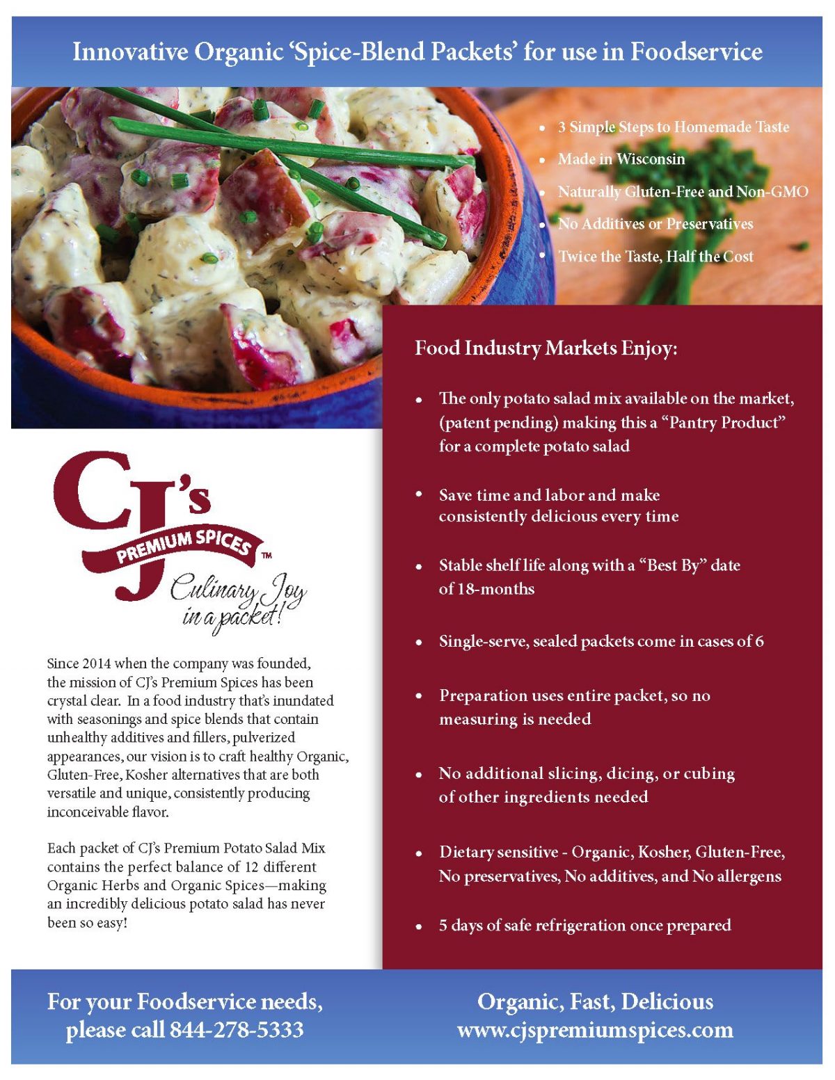 Wholesale Sell Sheet CJs Premium Spices